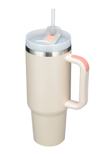 Stainless Steel 40oz Travel Mug with 2-in-1 Straw and Sip Lid