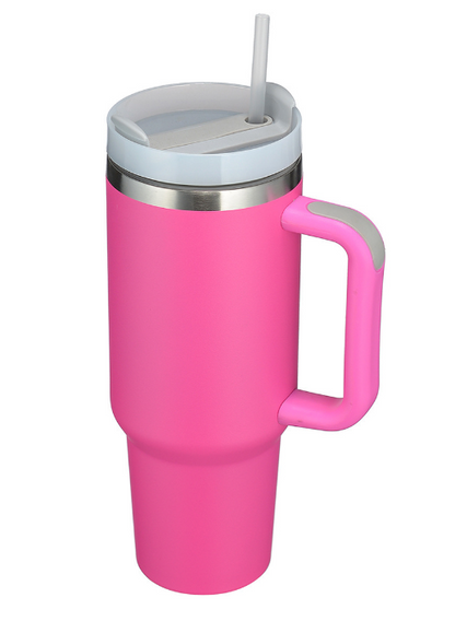 Stainless Steel 40oz Travel Mug with 2-in-1 Straw and Sip Lid