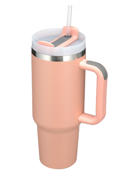 Stainless Steel 40oz Travel Mug with 2-in-1 Straw and Sip Lid